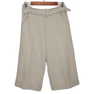 Due Per Due Silk Blend Herringbone High Waisted Trouser Shorts